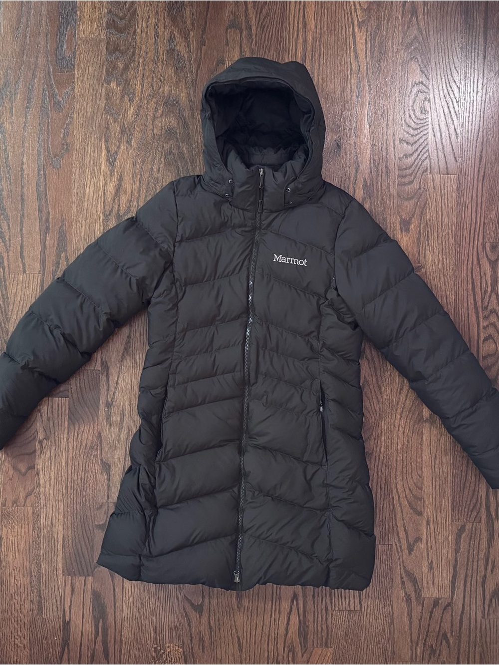 Marmot 700 Fill Women's Black Removable Hood Puffer Coat - Small